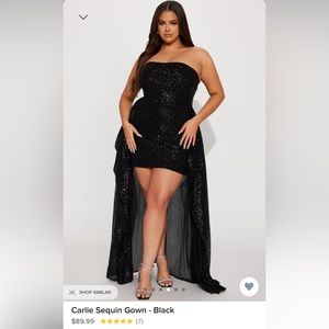 Fashion Nova Black Sequin Grown 1XL